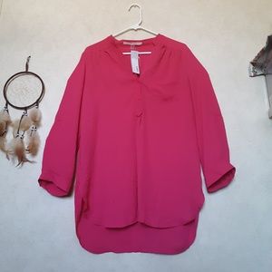 41 Hawthorn colibri solid tab sleeve blouse tunic